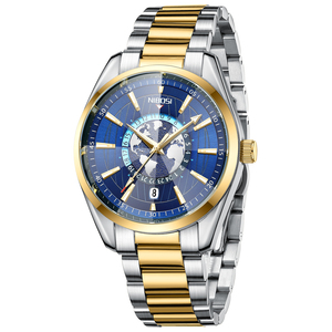 Reloj Nibosi 2700 de Nuevo Diseño con Patrón de la Tierra, Luminoso, de Acero Inoxidable y Cuarzo <span class=keywords><strong>para</strong></span> <span class=keywords><strong>Hombre</strong></span> - Product Image 2