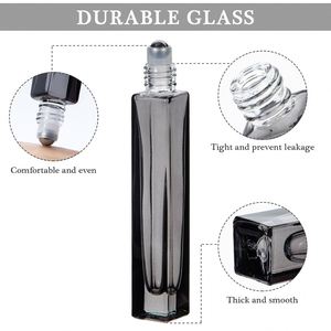 Pocket Size Thin Square Black Glass <b>Perfume</b> <b>Spray</b> <b>Bottle</b> 10ml Black Cover Screen Printing Customizable Logo Sample Available - Product Image 3
