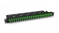 Panel Adaptor Fiber FHU PP0001 1U 19'' 48 Port 96 Fiber OS2 Single Mode, 48 X LC UPC Duplex (Biru), Selubung Keramik