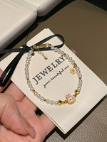 Bracelet à breloques Labubu 3-4mm entièrement en argent sterling perles de couleur colorée choix de queue réglable