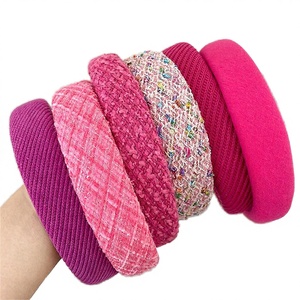 Ms-828 Diadema de moda al por mayor, accesorios para el cabello hechos a mano, diadema para niños, banda para el cabello acolchada de tela con dibujos animados de 14 cm, diadema dulce para fiestas para mujer - Product Image 2