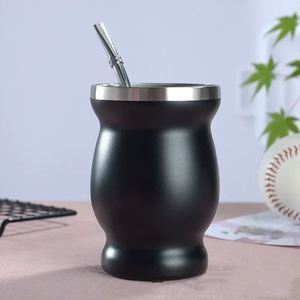 Tasse à maté argentin personnalisée de 8 oz en acier inoxydable 304 à double paroi avec paille et cuillère - Product Image 5