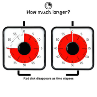 Timer Dapur Mekanik Pomodoro 60 Menit untuk Memasak, Rapat, Timer Produktivitas Magnetik, Timer Visual untuk Belajar Anak