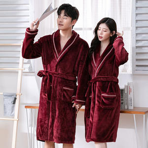 Pigiama per Coppia Autunno e Inverno L-XXL, Vestaglia Lunga in Velluto <span class=keywords><strong>da</strong></span> Uomo, <span class=keywords><strong>Abbigliamento</strong></span> <span class=keywords><strong>da</strong></span> <span class=keywords><strong>Casa</strong></span> in Peluche, Accappatoio <span class=keywords><strong>da</strong></span> Donna - Product Image 1