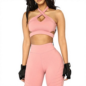Women Yoga Bra Fitness Yoga Gym Wear Polyester Sexy Sport Yoga Tights and Tops Custom Fabric - Product Image 4