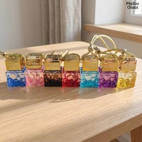 Flacons de parfum en verre vides de 10 ml pour voiture, à suspendre, avec corde