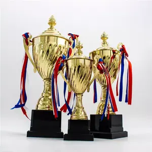 Hot Vender Alta Qualidade Personalizado Metal Big Trophy Cup Award Sport Gold Soccer Trophy