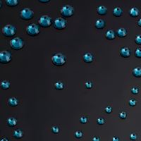 Perles de strass à coudre en résine époxy Indicolite Aquamarine 6mm, à dos plat, trou central, forme diamant, modèle YAXI 379-6, apprêts pour bijoux