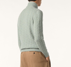 Pull en cachemire torsadé à col montant pour homme, anti-boulochage et anti-plis, idéal pour l'hiver et les affaires - Product Image 4