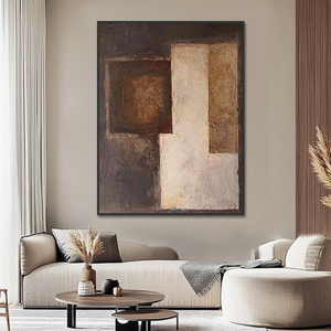 Decorazione per la casa moderna tela neutra Wabi Sabi dipinti a mano astratti texture Vintage arte della parete - Product Image 2