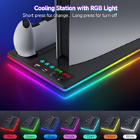 Support de charge double pour manettes avec ventilateur de refroidissement RGB coloré de haute qualité pour console PS5 / Slim / Pro