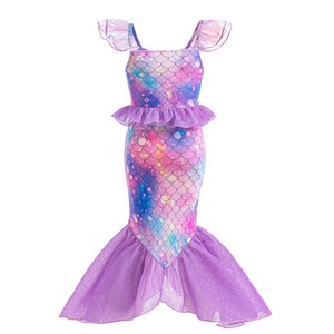 Mermaid Dress Birthday Girl Princess Ariel Costume Kids Halloween Cosplay Children Birthday Party <strong>Clothes</strong> - Product Image 3