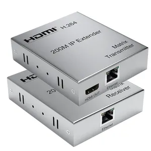 Extender HDMI Over Cat6 IP Ethernet Network RJ45 200m Lan IP Extender Multipoint HDMI Transmitter Receiver For PS5 TV Laptop