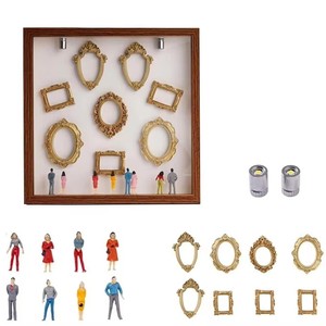 Mini <span class=keywords><strong>cadre</strong></span> <span class=keywords><strong>photo</strong></span> vintage fait main <span class=keywords><strong>en</strong></span> résine blanche avec éclairage pour exposition de portraits, style US, type boîte à ombre de musée, pour affichage de silhouettes - Product Image 5
