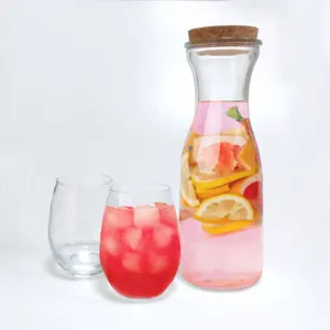 Gran oferta, botella de vidrio para agua, botella de agua de vidrio de Sublimación de color transparente de alta calidad con tapa