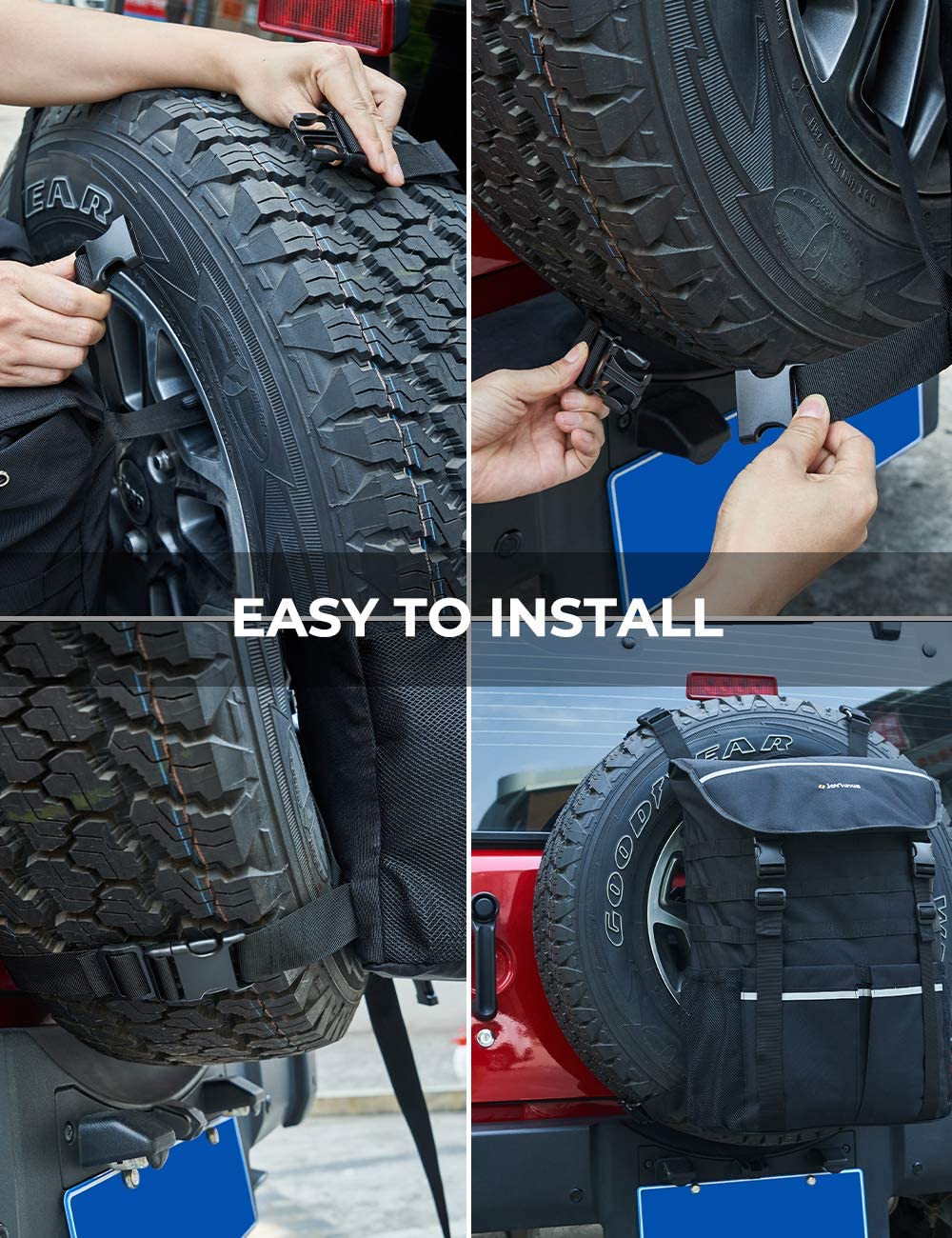 Multi-Pockets Backpack Waterproof Car back Cargo Carrier Trailer cover Traveling Bag Storage