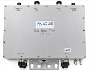 เครื่องขยายสัญญาณ AISG แบบติดตั้งบนเสาคู่ 1800MHz 2600MHz เสียงรบกวนต่ำ การสูญเสียสัญญาณต่ำ โครงสร้างขั้วต่อแบบกำหนดเอง สายควบคุมมาตรฐาน IP - Product Image 1