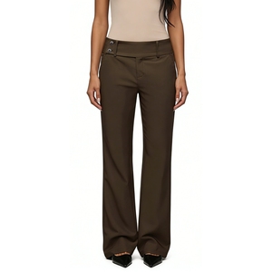 <span class=keywords><strong>Pantaloni</strong></span> da <span class=keywords><strong>Donna</strong></span> a Vita Alta con Doppio Bottone e Gamba Larga, <span class=keywords><strong>Pantaloni</strong></span> Eleganti da Completo, Moda Femminile - Product Image 3