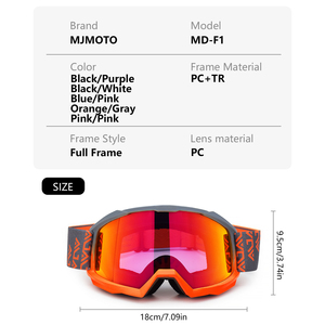 <span class=keywords><strong>Gafas</strong></span> de Motocross MJMOTO <span class=keywords><strong>para</strong></span> Casco de Motocicleta, <span class=keywords><strong>Gafas</strong></span> de Ciclismo, Lentes de PC HD Resistentes al Viento, Protección UV - Product Image 2