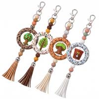 Grosir Teether Bayi Silikon Cetak 65mm Cincin Mainan Kunyah Lembut Pola Dapat Disesuaikan Cocok dengan Manik Cetak 15mm Siap Kirim