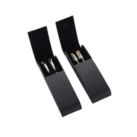 Boîte à stylos double en cuir PU de luxe, boîte d'emballage pour stylo plume, boîte cadeau publicitaire pour entreprise avec logo personnalisé