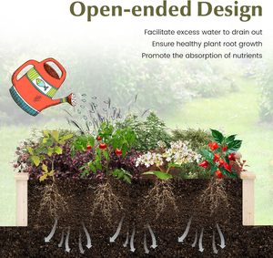 Jardinière <span class=keywords><strong>rectangulaire</strong></span> surélevée en bois revêtu de vinyle, écologique, pour légumes, fruits, fleurs et herbes à domicile - Product Image 4