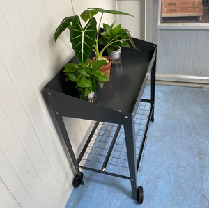 Jardinière surélevée extérieure avec roues, bac à plantes surélevé <span class=keywords><strong>en</strong></span> métal pour légumes et fleurs - Product Image 3