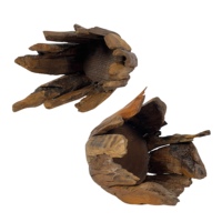 Mesa de Madera Antigua con Tapa de Teca Rústica, Escultura, Decoración para el Hogar, Regalo, Artesanía