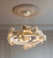 Lustre de luxe d'inspiration française, style crème, pour chambre à coucher, villa, salon, design artistique sculpté