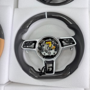 Volante de Cuero de Alta Calidad YLD para <span class=keywords><strong>Porsche</strong></span> Panamera Cayenne Macan Cayman GT4 <span class=keywords><strong>Boxster</strong></span> 718 981 911 991 992 - Product Image 1