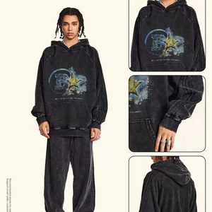 Sudadera con capucha de gran tamaño gruesa en blanco de algodón Unisex de alta calidad talla XL logotipo personalizado talla grande sudaderas con capucha Unisex sin cuerda - Product Image 1