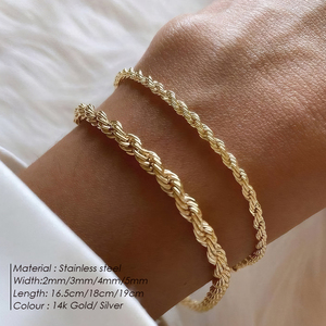 EMANCO Y2K Classic <strong>Stackable</strong> Layered Charm <strong>Bracelets</strong> Stainless Steel Women's 14K Gold/Silver Color Jewelry Gift Daily Party - Product Image 3