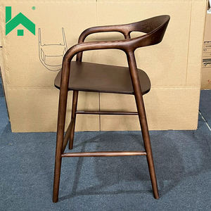 Tabourets <span class=keywords><strong>de</strong></span> <span class=keywords><strong>bar</strong></span> en bois massif modernes, écologiques, durables et légers, couleur noyer, vente en gros à prix réduit - Product Image 4