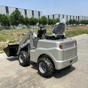 Mini-chargeuse compacte électrique blanche pour travaux agricoles, de construction et de jardinage, tracteur articulé - Product Image 4