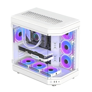 M-ATX Herder 2.5/3.5 Mid Tower <span class=keywords><strong>PC</strong></span> Cabinet avec ventilateur ARGB et verre de vision panoramique prend en charge SSD et HDD pour les jeux - Product Image 3