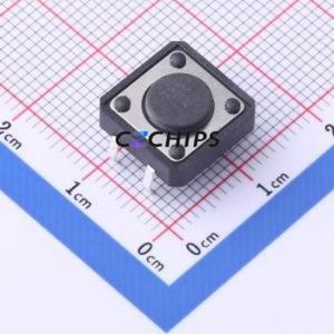 TS-KG1103-BB45F Tactile Switch Through hole Component THT,12x12mm Switch Single Pole Single Throw Round Button 2.5N Through Hole - Product Image 1