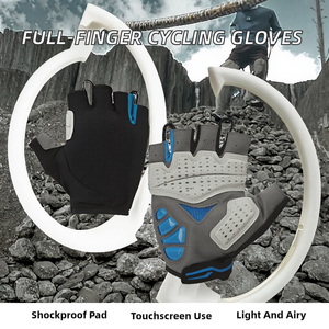 Gants de cyclisme demi-doigts respirants en polyester et nylon unisexes pour la course – Gris, Noir, Bleu - Product Image 2