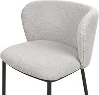 Tabouret de bar moderne en tissu bouclé beige avec structure en métal noir, chaise haute pour comptoir, idéal pour café, bistrot, bar à domicile, mobilier commercial