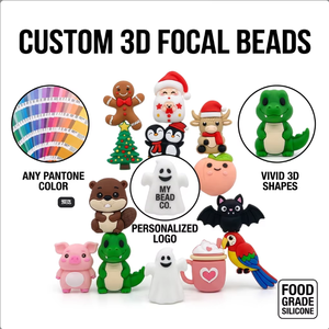 Perles focales 3D en silicone de qualité alimentaire sans BPA, approuvées CE et EN71, idéales pour la création de stylos perlés, de cordons et de cadeaux artisanaux personnalisés - Product Image 6