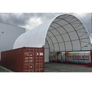 Novos Produtos De Venda Quente C2020 Construção Rápida 20ft Dome Container Shelter PVC Shipping Container Telhado Tenda Abrigo Com Voltar