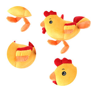 Toptan en popüler yumuşak peluş horoz hayvan <span class=keywords><strong>Pet</strong></span> çiğnemek oyuncaklar gökkuşağı kuyruk gıcırtılı horoz sarı parlak renk köpek oyuncaklar - Product Image 5