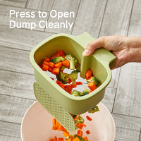 Panier de lavage de fruits et légumes à deux étages Mini panier d'égouttage en plastique pour l'alimentation