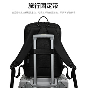 Top Of The Tide Men's Large Capacity <b>Waterproof</b> <b>Backpack</b> 16 Inch Laptop Bag For Business Travel Youth Solid Color Black - Product Image 5