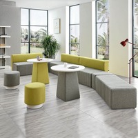 Ensemble de canapés modulaires de luxe modernes pour bureau, structure en bois, cuir synthétique, éponge haute densité, écologique, pour salon