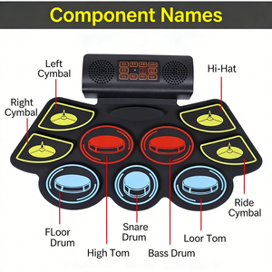 <span class=keywords><strong>Batterie</strong></span> de percussions professionnelle, kit de <span class=keywords><strong>batterie</strong></span> complet, électrique, avec <span class=keywords><strong>double</strong></span> basse, pour scène, groupe, performance live, utilisation directe en usine - Product Image 4