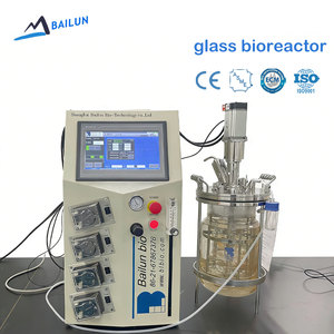 Biorreactor de vidrio de doble pared de 10L con sistema de tanque agitado y PLC para investigación de laboratorio - Product Image 1