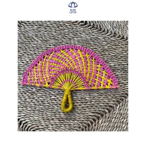 Woven Wall Fan Decor - Handcrafted Seagrass Hanging Fan with Wrapped Handle for Boho Style // Contact +84 767 550 132