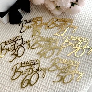 ท็อปเปอร์เค้กวันเกิดอะคริลิค รูปน้ำผึ้งและน้ำตาลหวาน สำหรับตกแต่งงานปาร์ตี้อายุ 18 21 30 40 50 60 70 ปี - Product Image 5