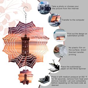 Molino de Viento de Aluminio de 10 Pulgadas para Sublimación, Molino de Viento Cinético 3D de Aluminio para Sublimación de 8 Pulgadas, Molino de Viento para Sublimación con Envío Gratuito - Product Image 3