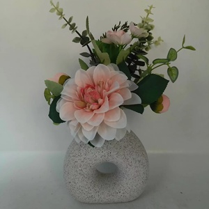 Dalia artificiale di seta di <span class=keywords><strong>plastica</strong></span> Donut vaso decorazione per la casa laurea di alta qualità per sempre finto vero tocco fiore bellissimo al coperto - Product Image 2